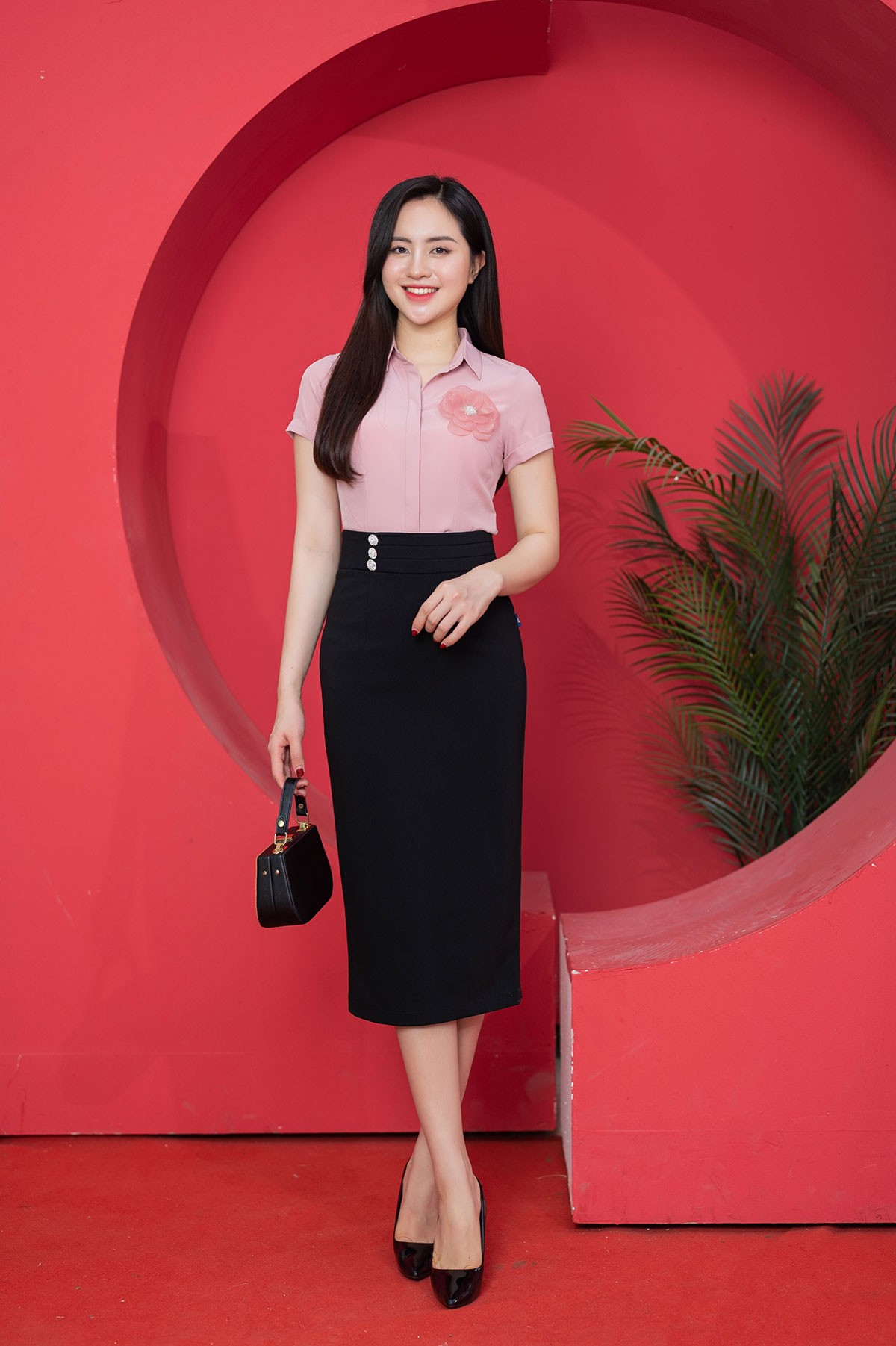 Chân váy đen dáng dài MC Fashion